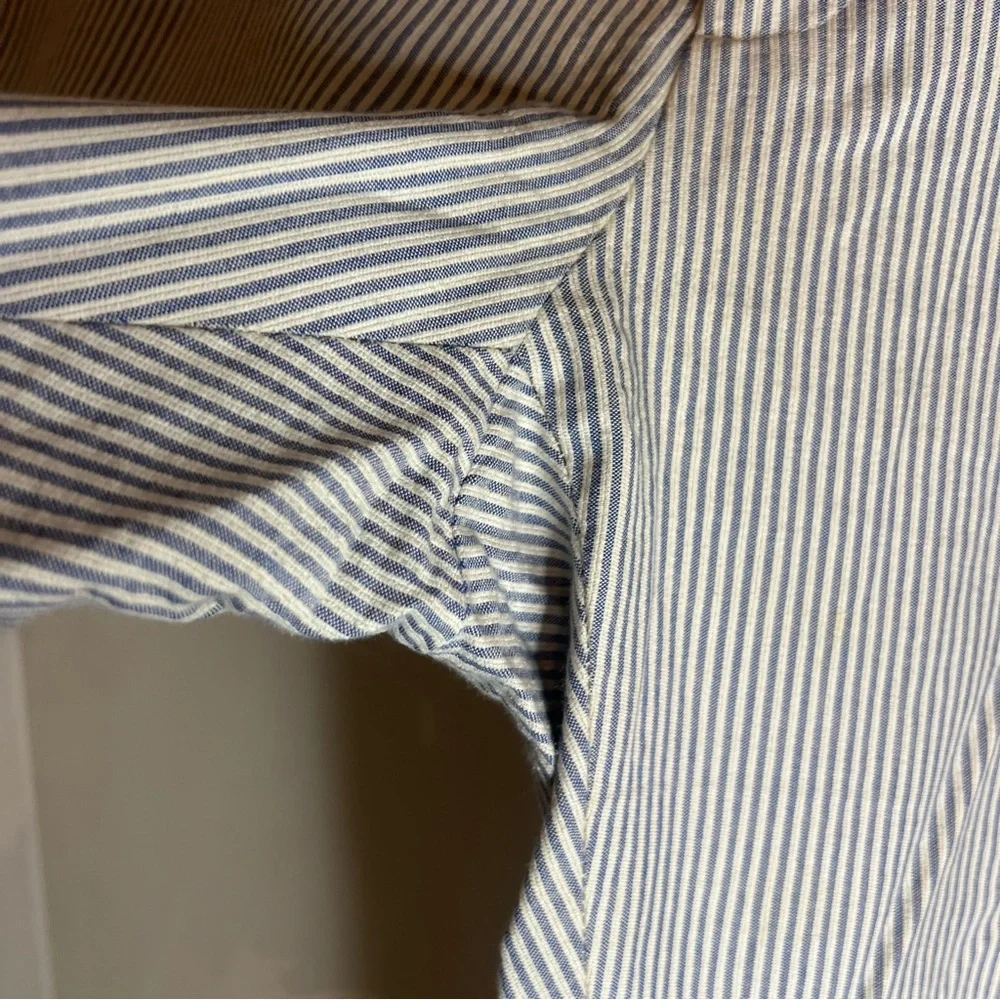 Mango Man Striped Light Blue and White Pants - Picture 3 of 8